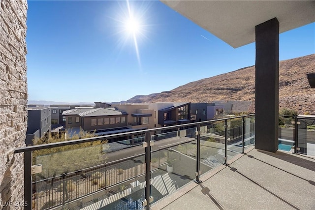 balcony with a mountain view