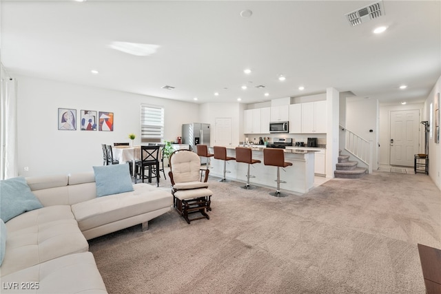 view of carpeted living room