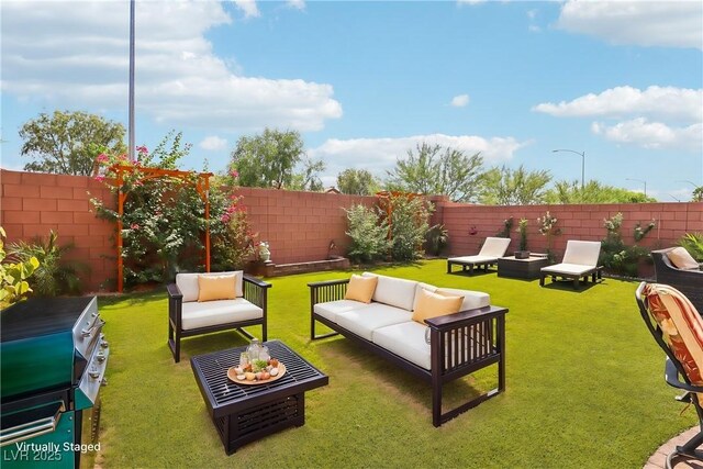 view of patio / terrace with an outdoor hangout area