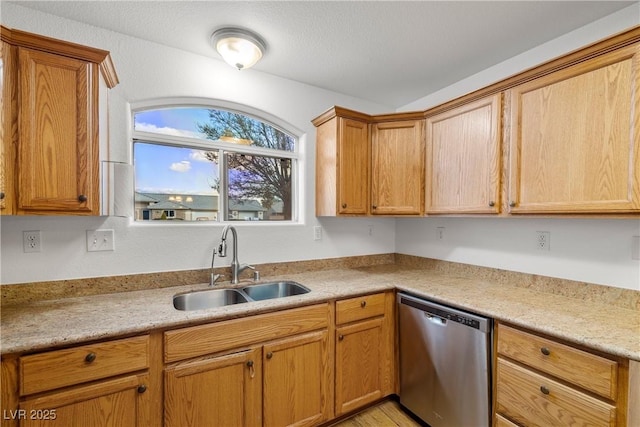 kitchen with sink and stainless steel dishwasher