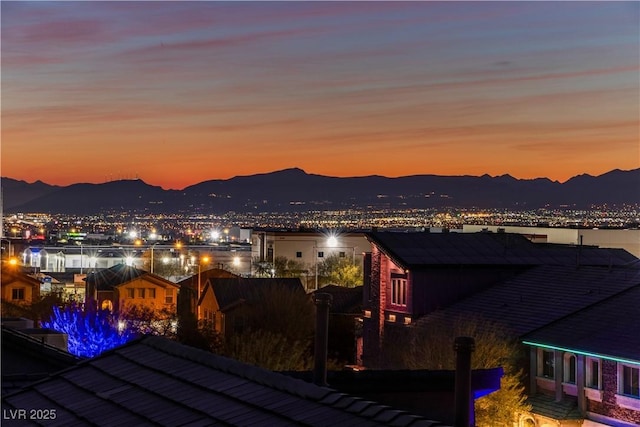 exterior space featuring a mountain view