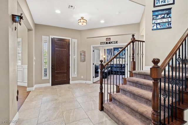 2920 Josephine Dr, Henderson, NV 89044 - entryway with stairway and recessed lighting