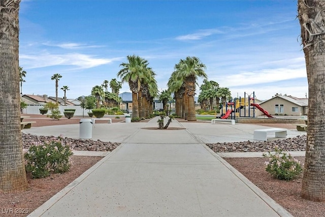 view of home's community with a playground