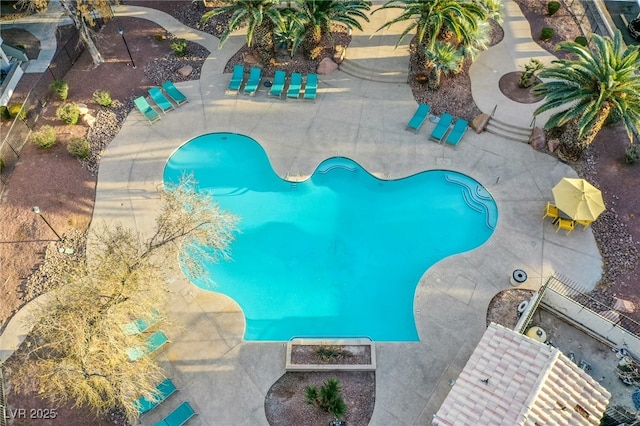 view of pool with a patio area