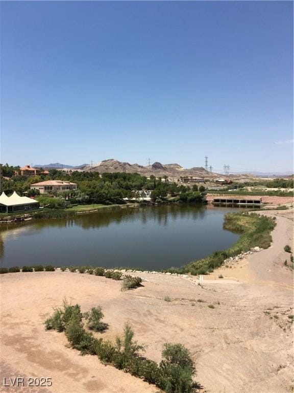 property view of water featuring a mountain view