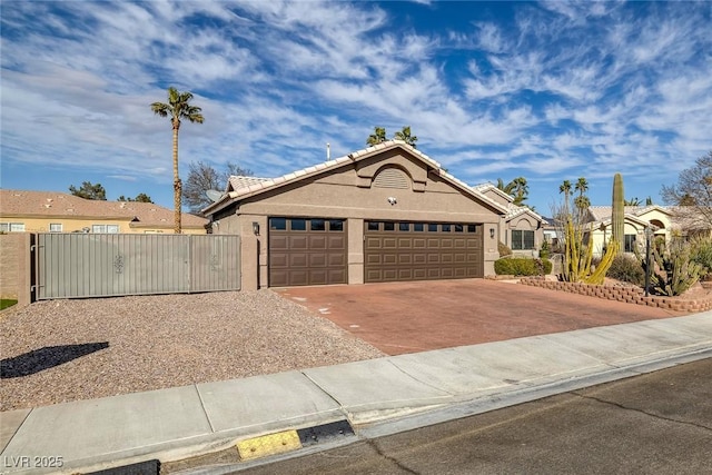 view of front of property featuring a garage