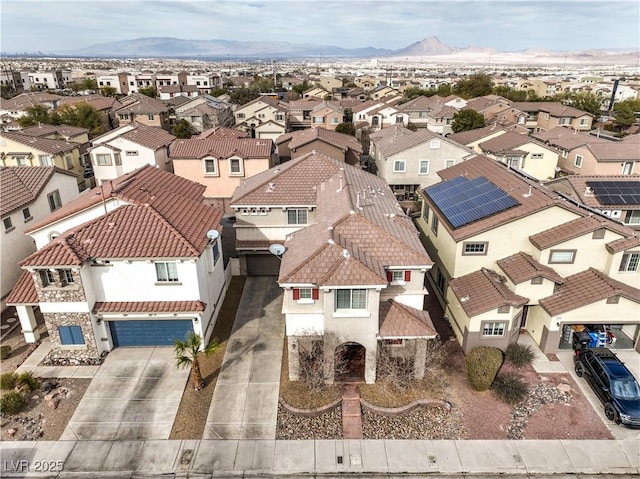 aerial view with a mountain view