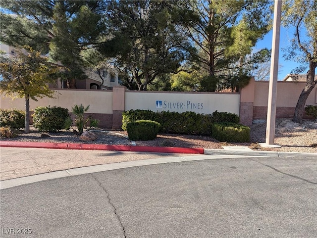 view of community sign