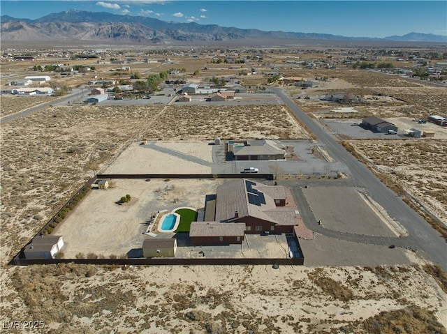 aerial view with a mountain view