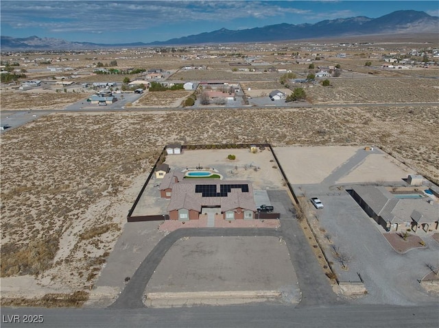 aerial view with a mountain view