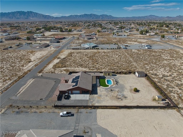 drone / aerial view with a mountain view