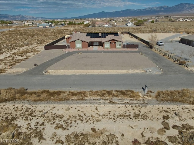 aerial view with a mountain view