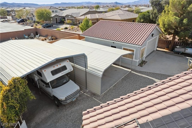 bird's eye view featuring a mountain view