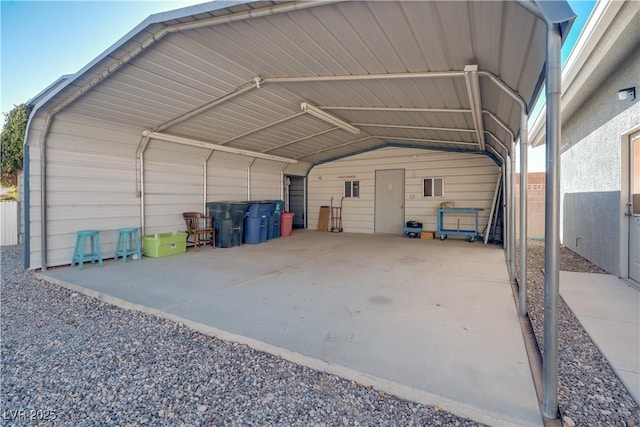 exterior space with a carport