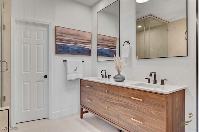 bathroom featuring vanity and tile patterned floors