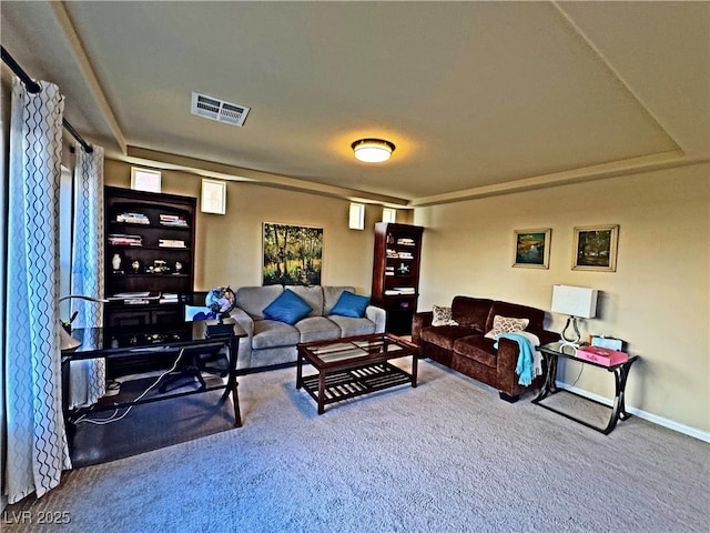 living room with carpet