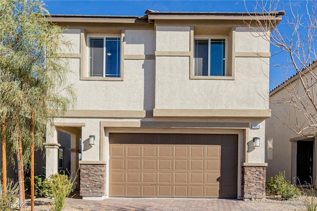 view of front of house with a garage