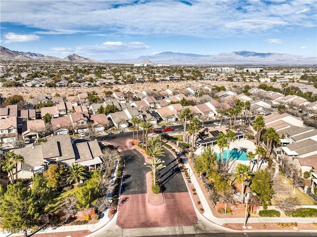 aerial view with a mountain view