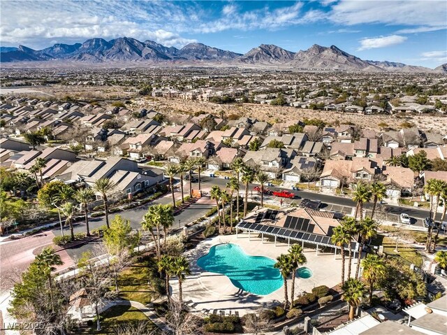 aerial view with a mountain view