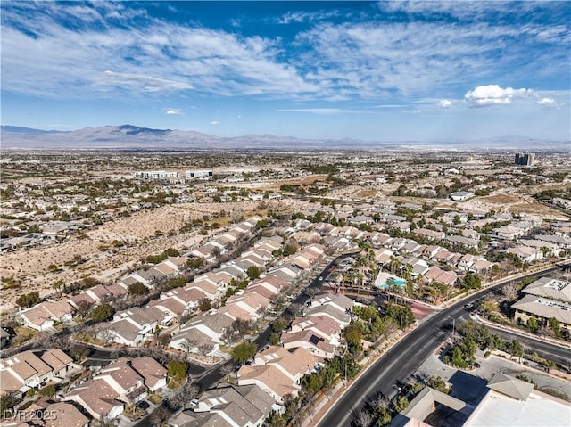 bird's eye view featuring a mountain view