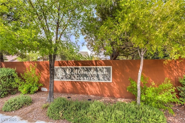 view of community sign