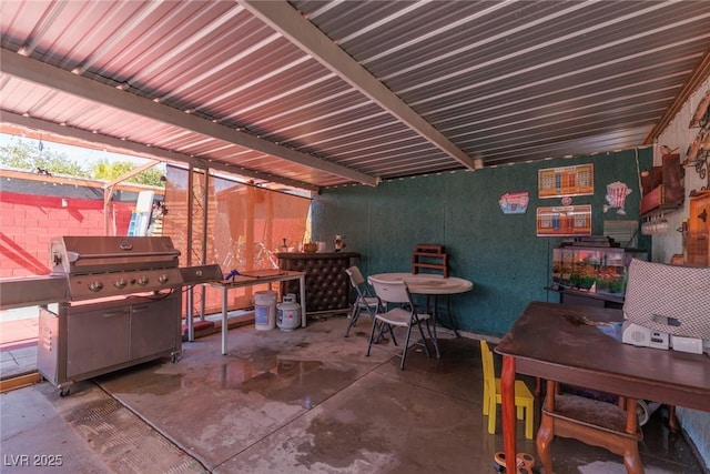 view of patio / terrace with outdoor dining area and grilling area