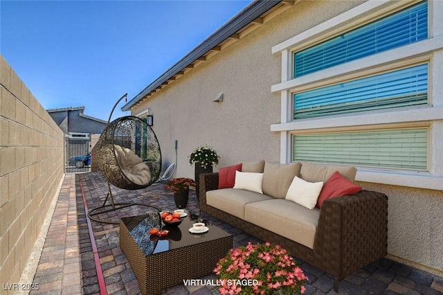 view of patio / terrace with an outdoor living space