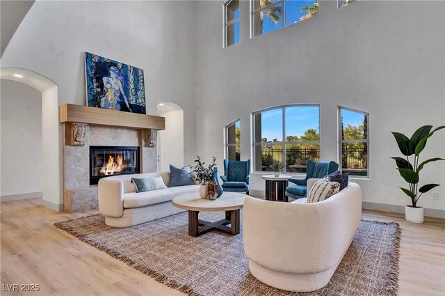 living room featuring hardwood / wood-style flooring