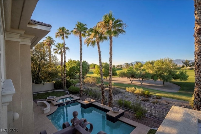 view of pool featuring a fenced backyard and a fenced in pool