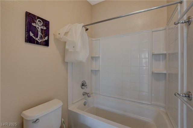 full bath with toilet and shower / bathtub combination