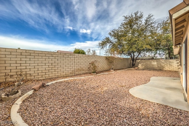 view of yard featuring a patio area