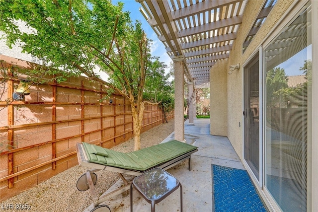 view of patio / terrace featuring a pergola