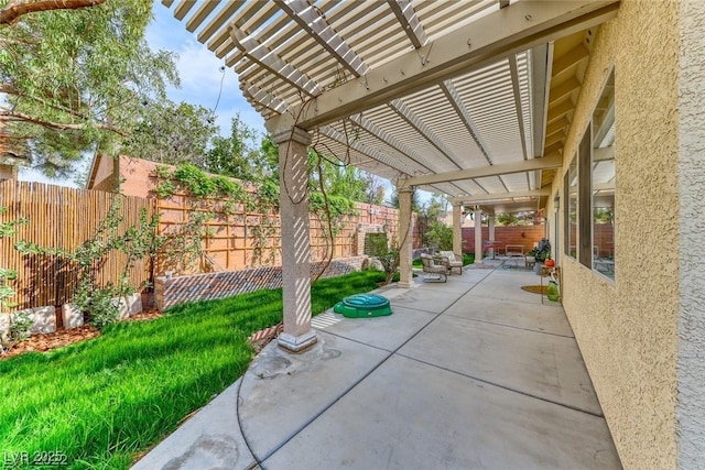 view of patio with a pergola