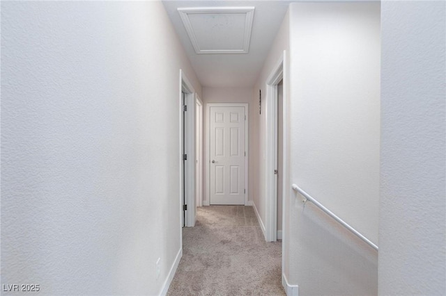 hallway with light carpet