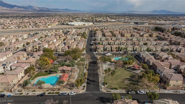 aerial view featuring a mountain view