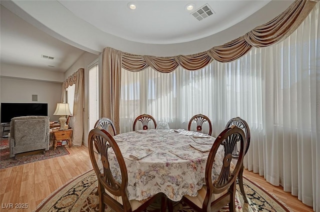 dining room featuring light wood-type flooring