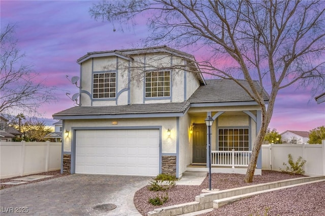 view of front of house featuring a garage