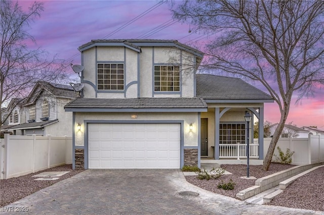 view of front facade with a garage