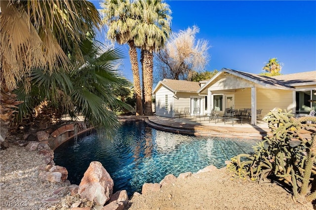 view of pool featuring a patio area