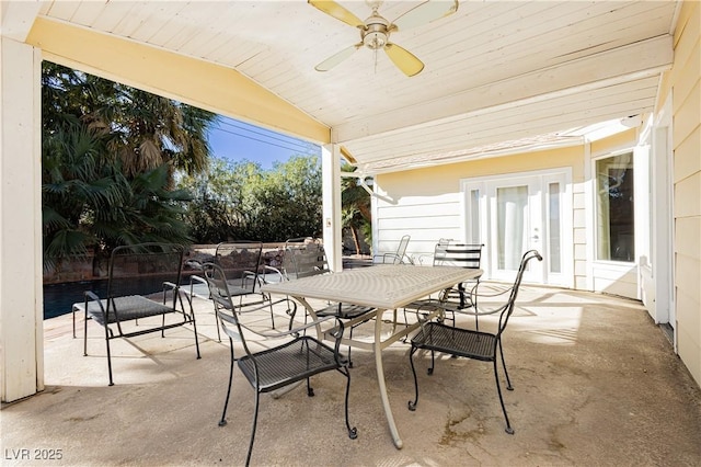 view of patio / terrace featuring ceiling fan