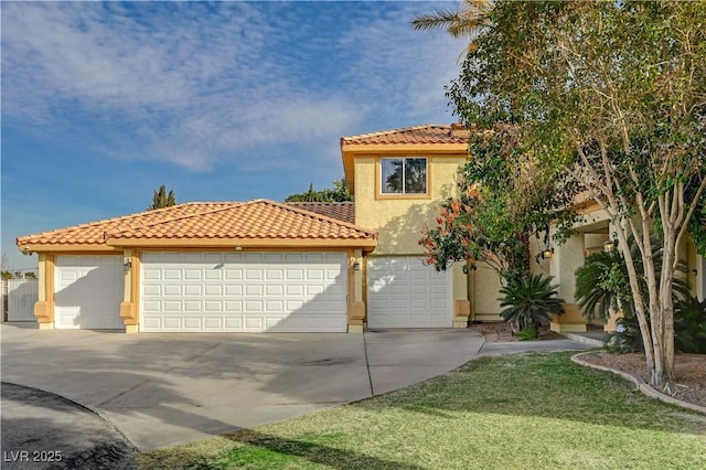 mediterranean / spanish-style home featuring a garage