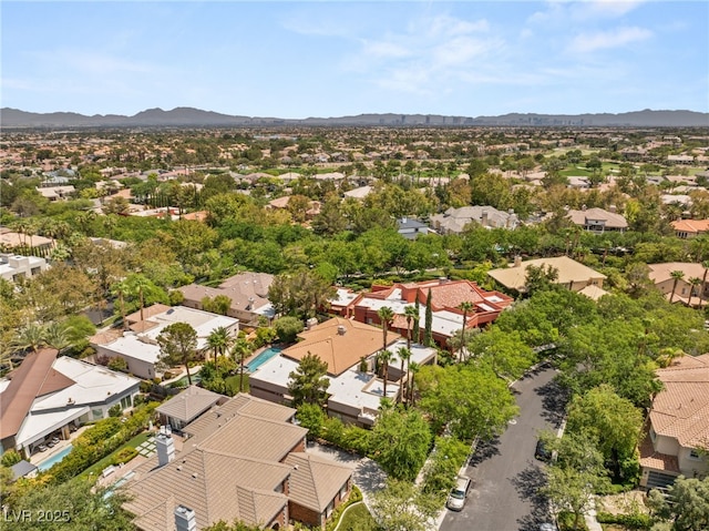 drone / aerial view with a mountain view