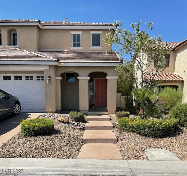 view of front facade featuring a garage