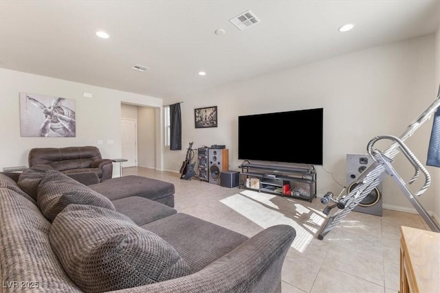 view of tiled living room