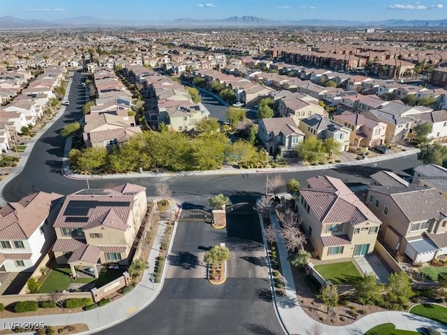 bird's eye view featuring a mountain view