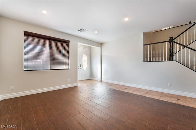 interior space featuring dark hardwood / wood-style floors