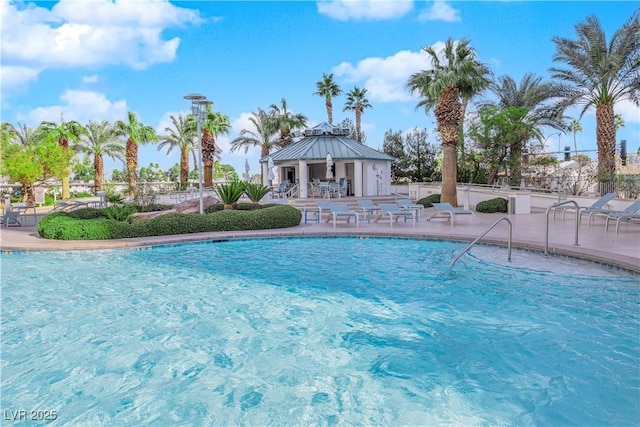 view of pool featuring a patio area