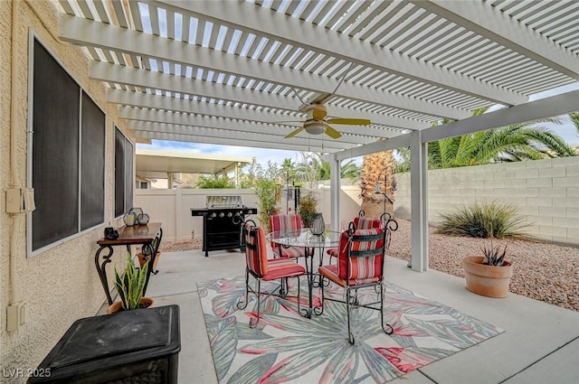 view of patio / terrace featuring a pergola