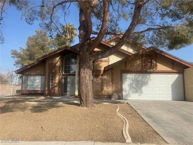 view of front of house with a garage