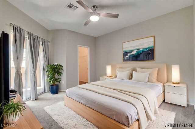 bedroom featuring ceiling fan